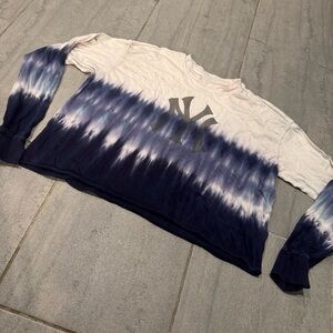 AE American Eagle Tailgate NY Yankees Baseball Long Sleeve Tie Dye Shirt Small